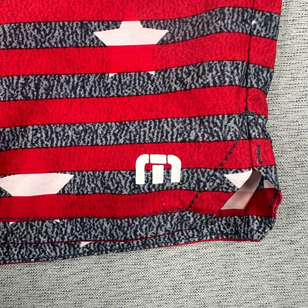 Travis Mathew Board Shorts Men 34 Stars and Stripes Navy Red White USA Patriotic